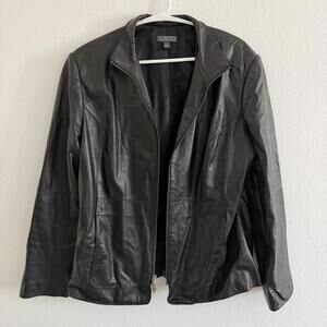Vintage 90’s Y2K Black Leather Jacket Size L